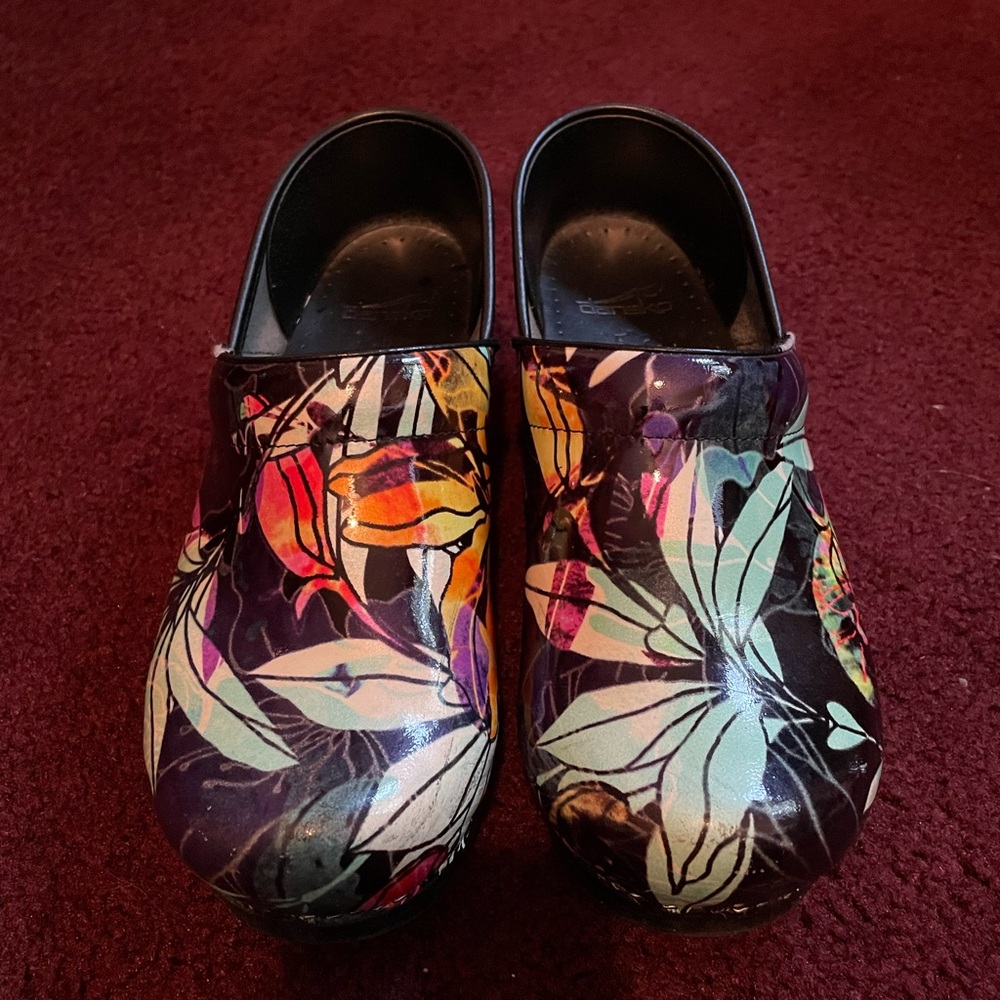 Dansko Multicolor Patterned Clogs